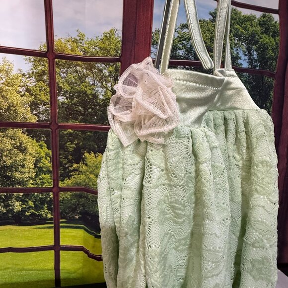 NWT Girls Size 8 Dollcake - "oh so girly" Showtime Green Romper - Picture 6 of 7